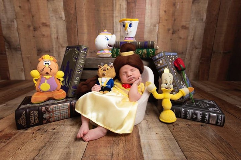 Belle Newborn Princess Outfit, Baby Shower Gift, Baby Hospital Outfit, Baby Prop, Newborn Princess Baby Dress, Princess Photo Prop 