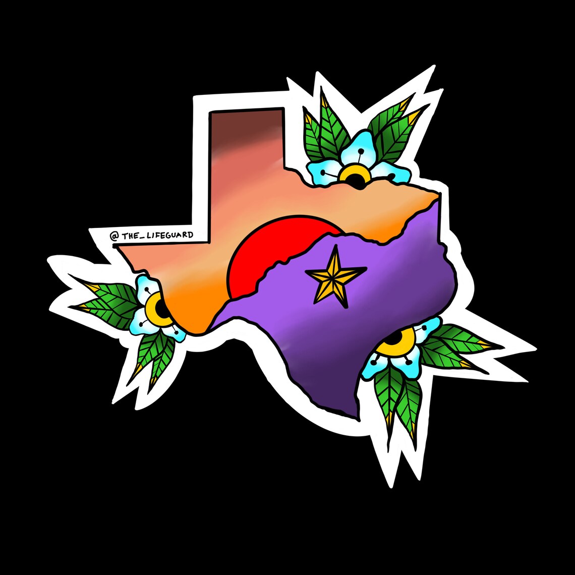 STICKER Mountain Star El Paso Texas Etsy