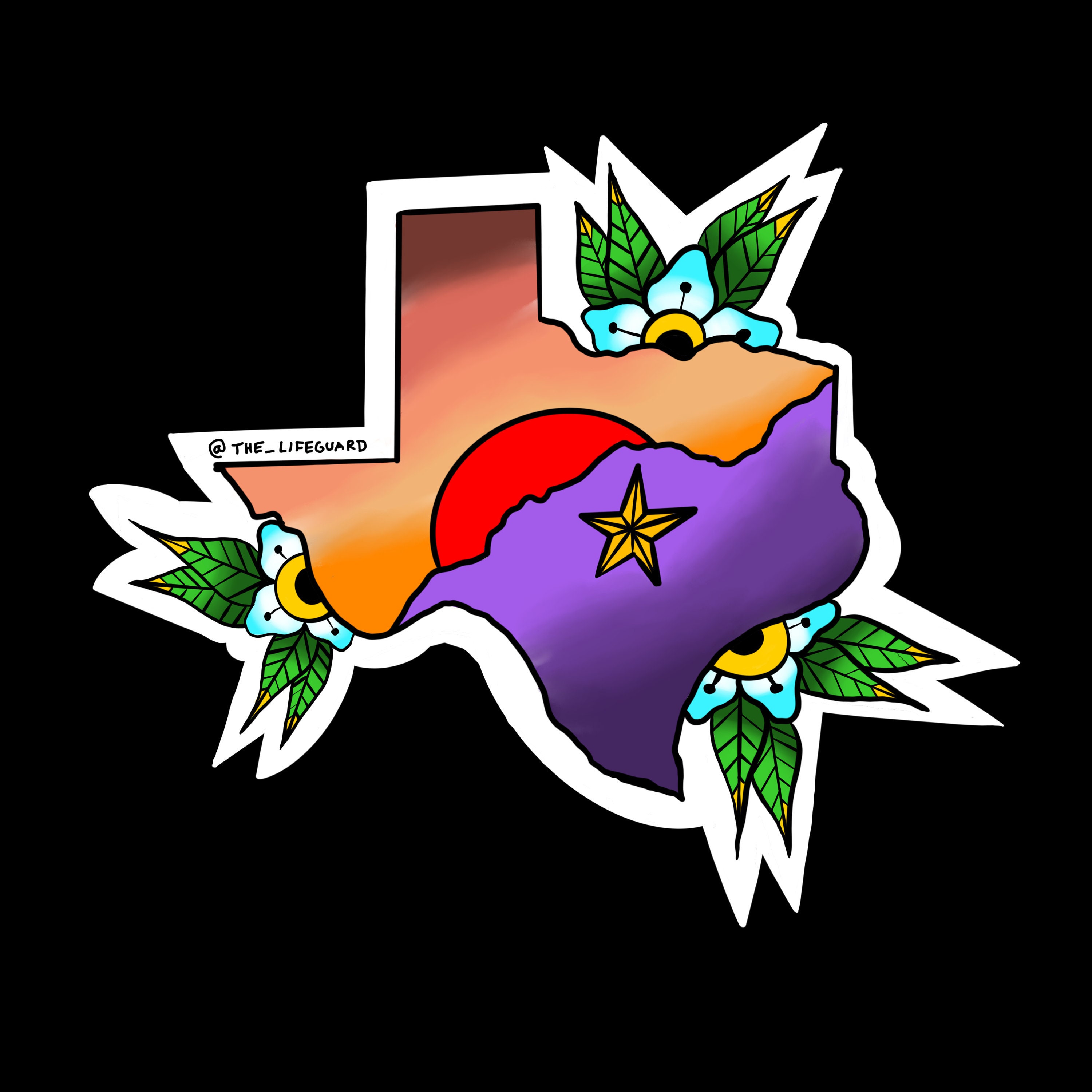 STICKER Mountain Star El Paso Texas Etsy