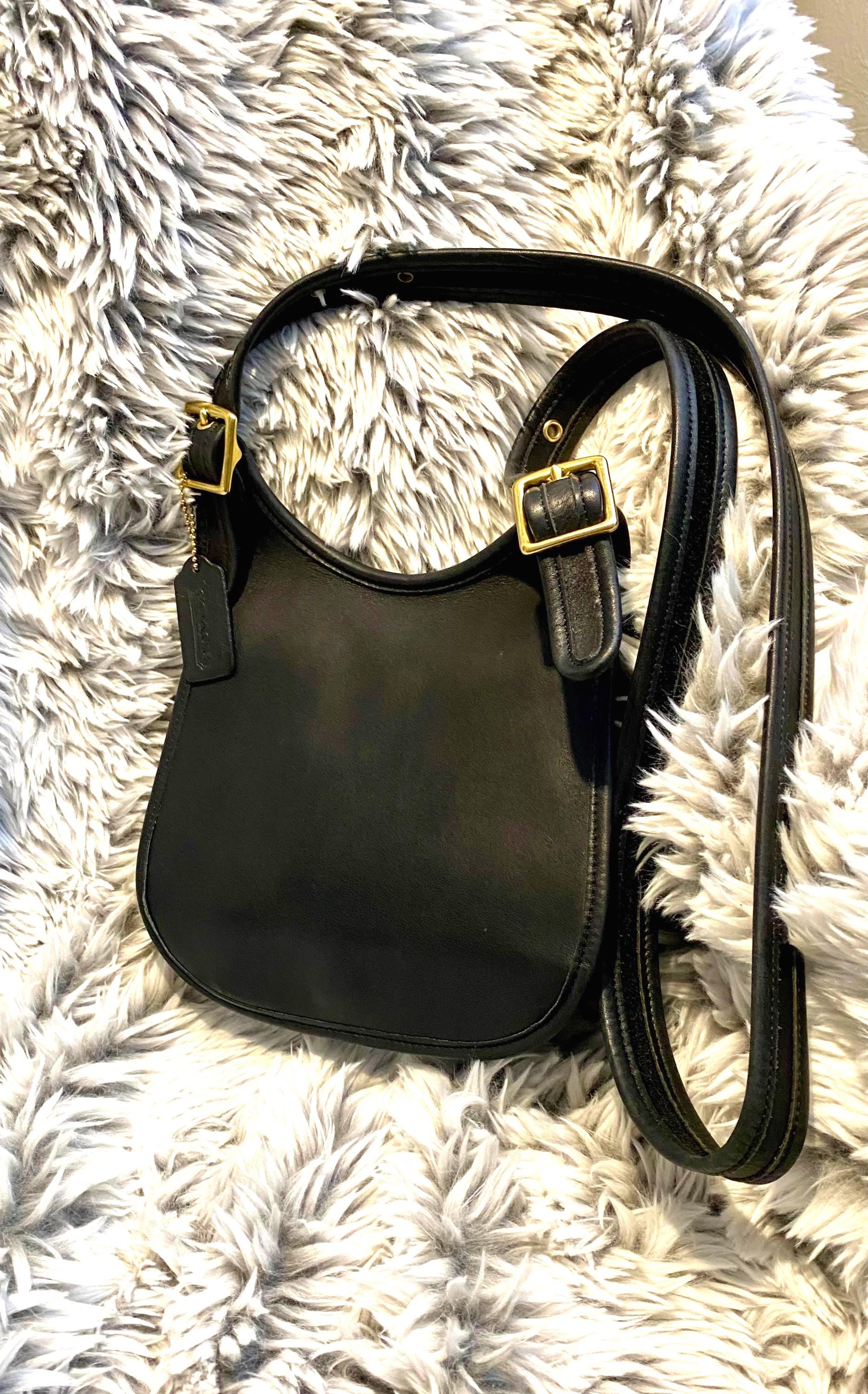 バッグ coach leather 2way hand bag vintage Vintage Coach Bag. Black Leather Two Strap Adjustable Hobo