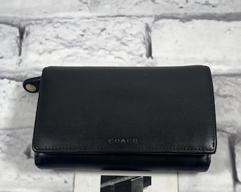 Vintage COACH Lunch Box Black Leather Crossbody Satchel Bag Purse