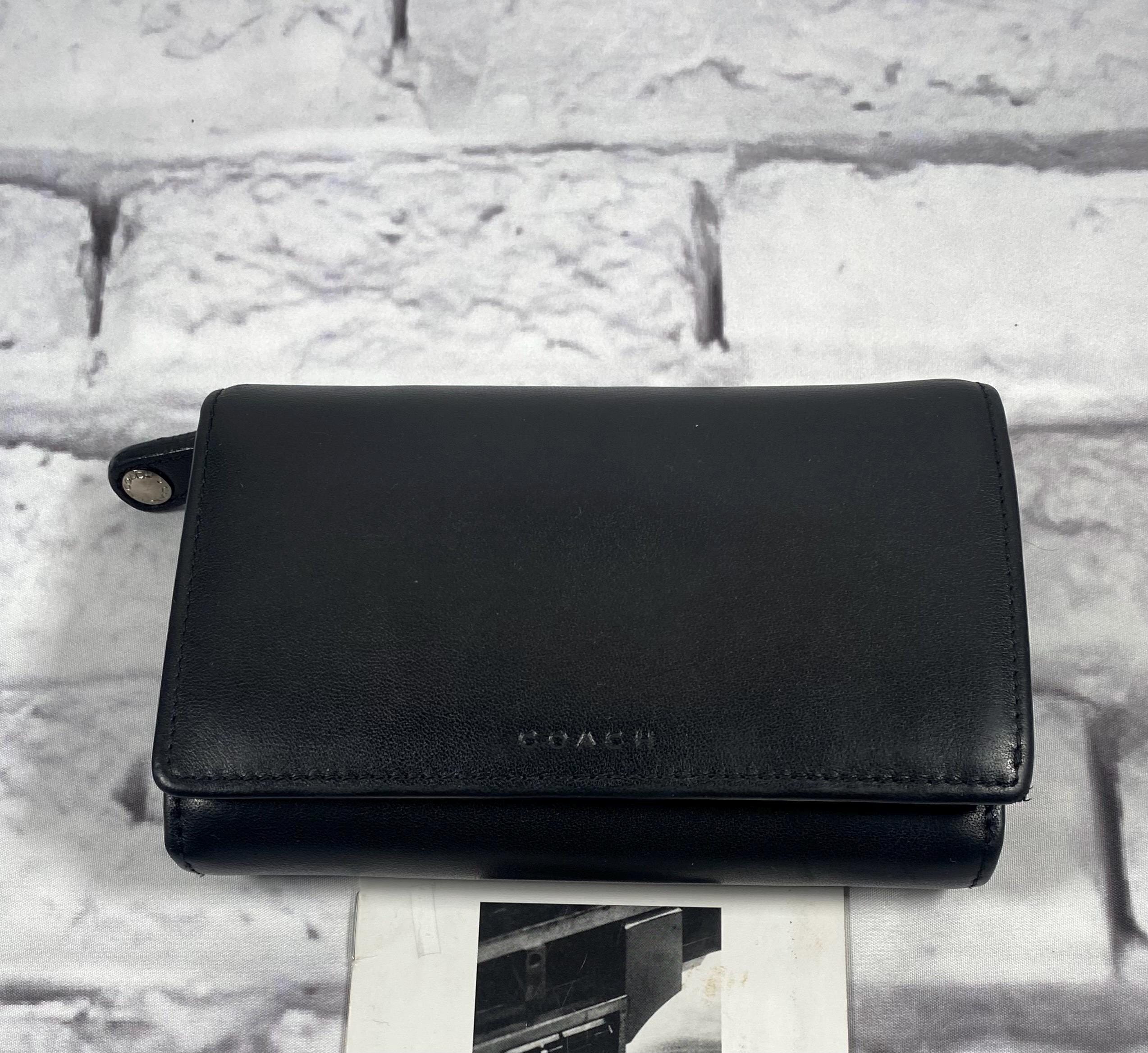 VTG Coach Bedford Black Leather Bi-fold Accordion Zip Wallet - Etsy
