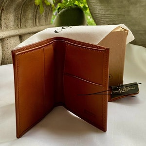 Coach - Vintage Water Buffalo Bi-Fold Wallet or Card Case - British Tan Leather - Manufactured in NYC - Pristine