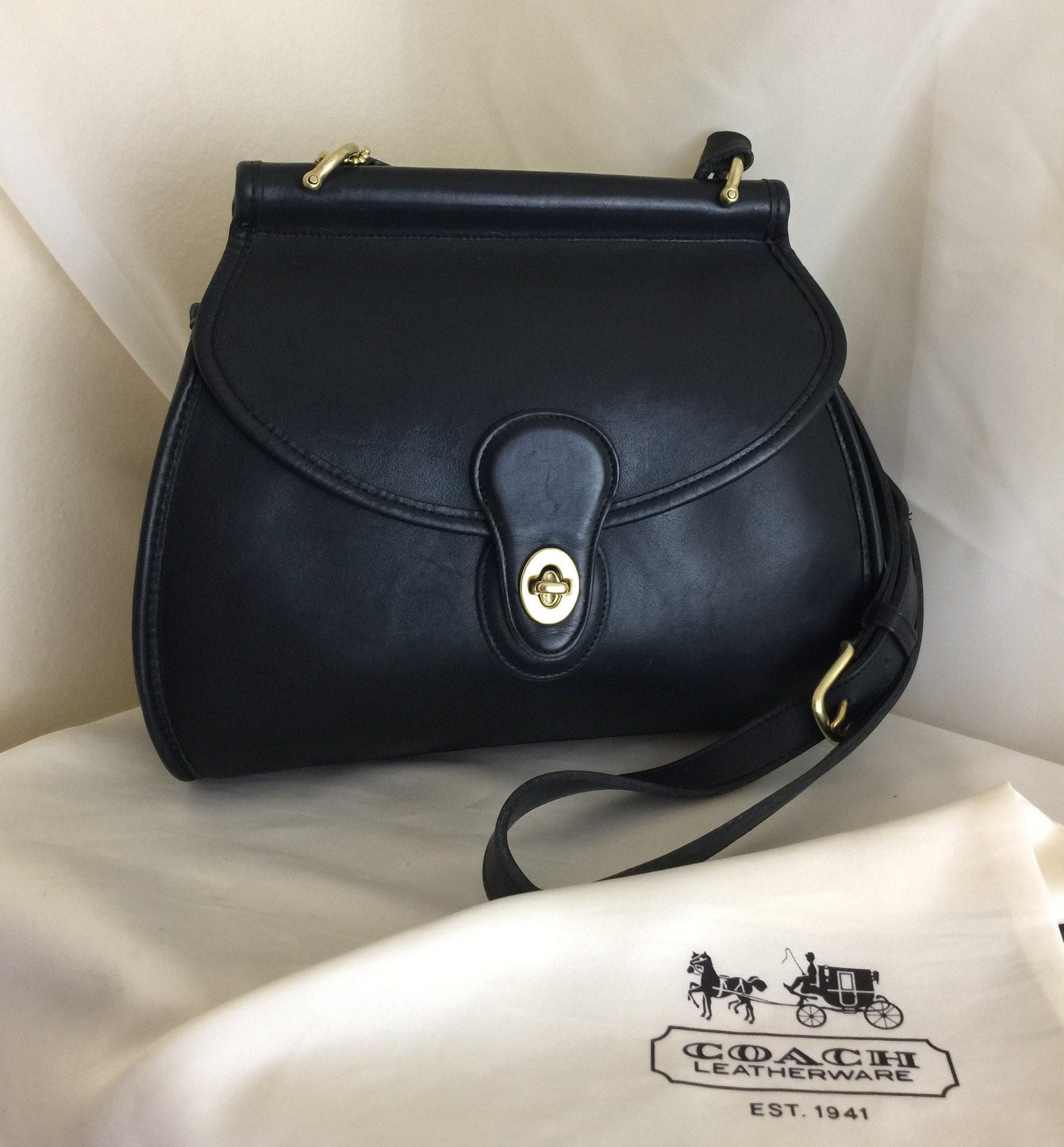 バッグ Vintage Coach LOGAN BAG Shoulder Black Vintage Coach Logan Bag 9907 Black Shoulder Bag Glove-Tanned