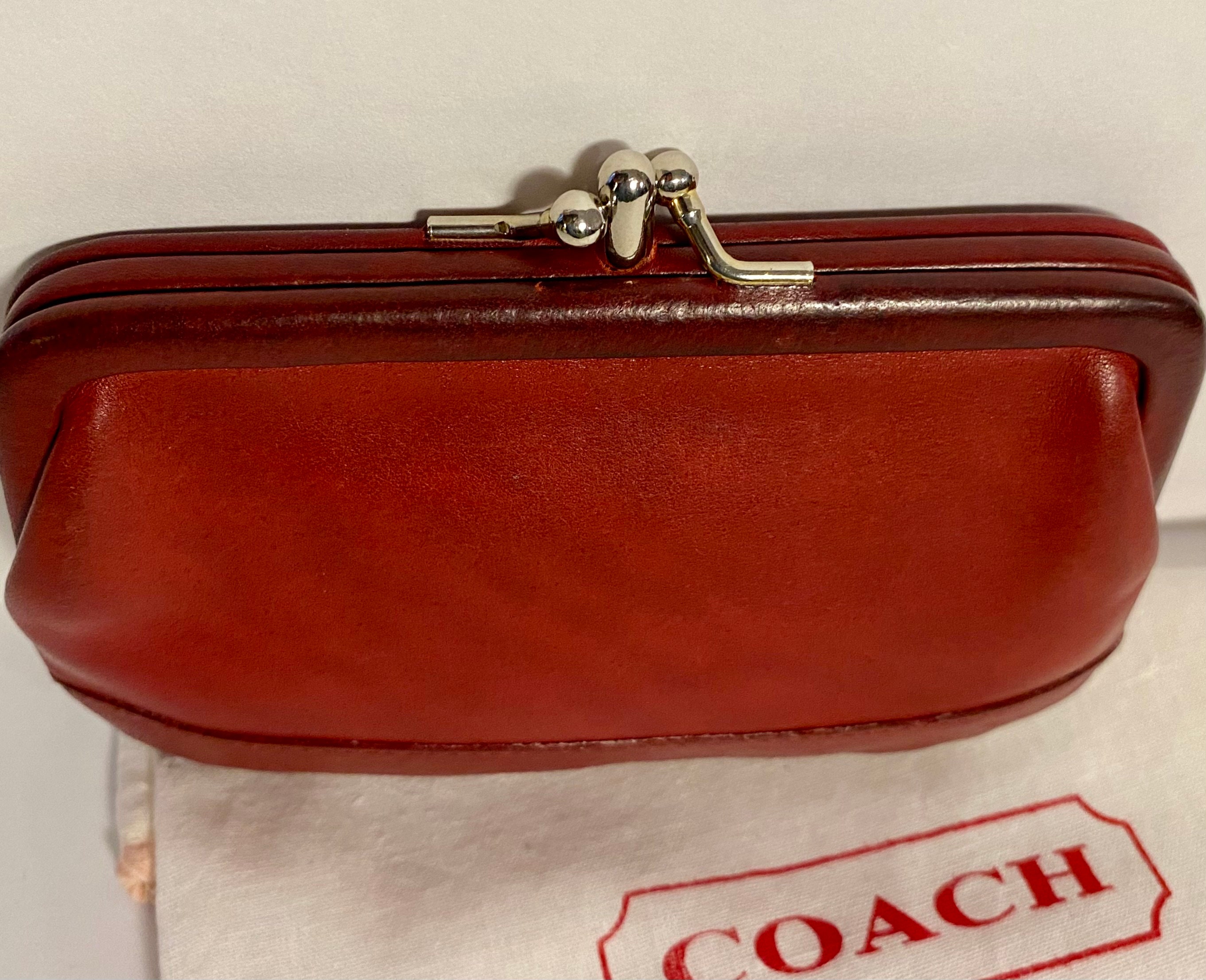 Vintage COACH Tabec Leather Kiss Lock Coin/change Purse A Rare Find - Etsy