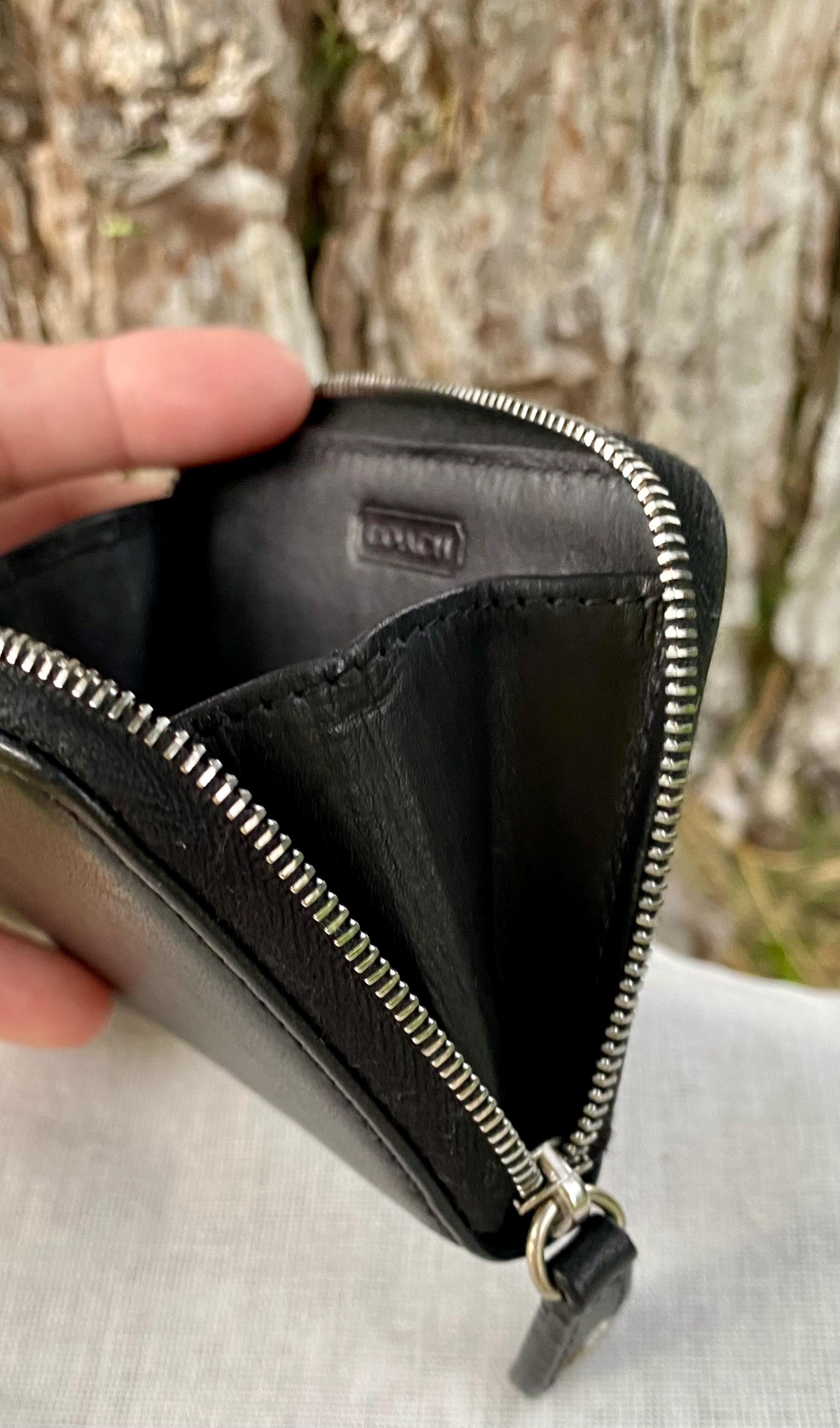 Vintage Coach Black Leather Zip Coin Wallet Case Purse - Etsy Vintage Coach Black Leather Zip Coin Wallet Case Purse - Etsy