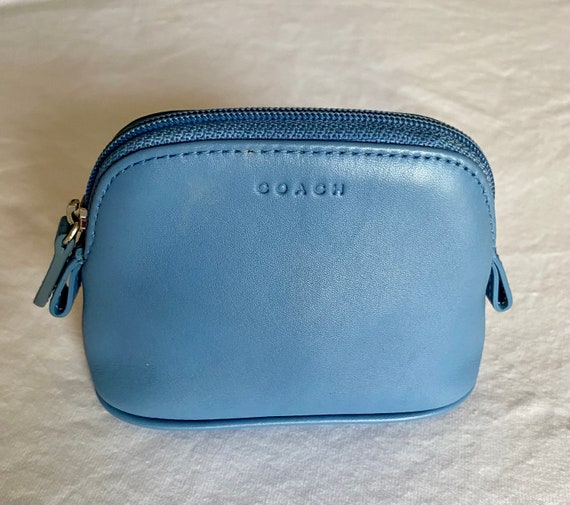 Vintage Coach Blue Leather Cosmetic Case Zip Pouch Etsy Ireland
