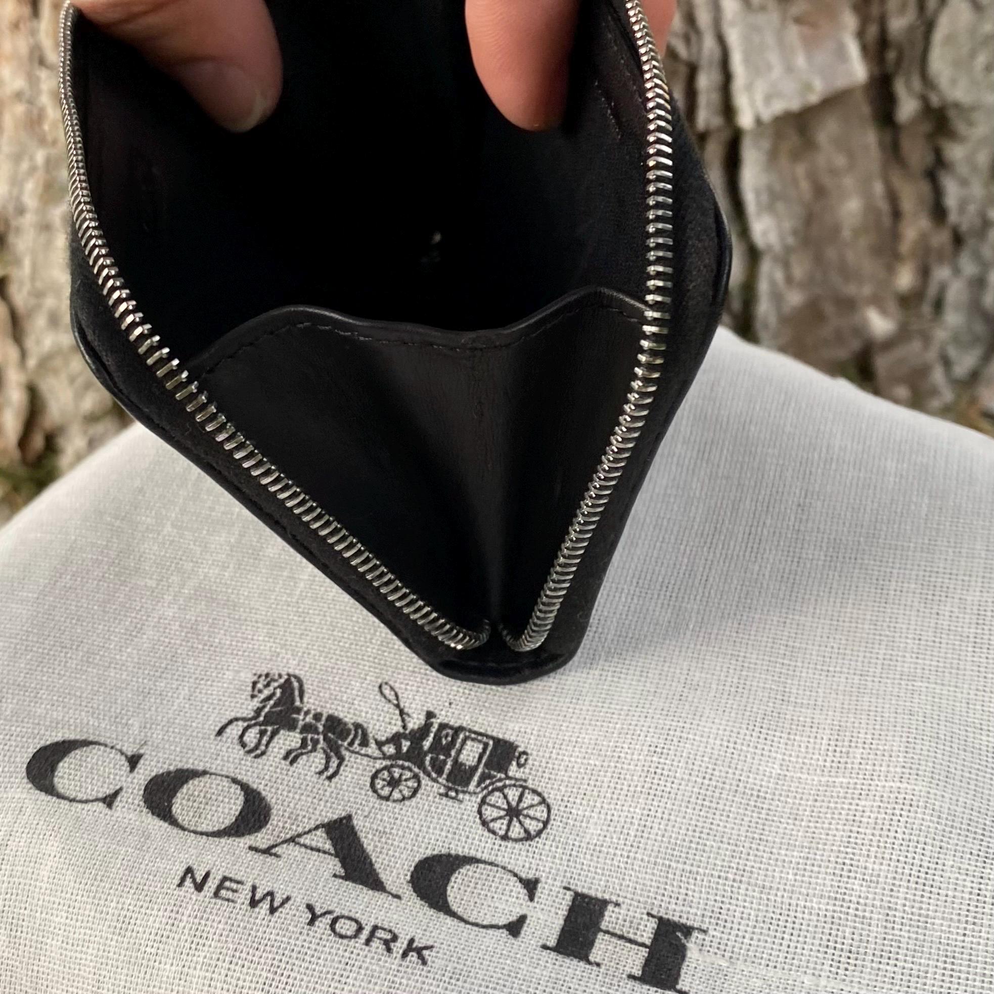 Vintage Coach Black Leather Zip Coin Wallet Case Purse - Etsy Vintage Coach Black Leather Zip Coin Wallet Case Purse - Etsy