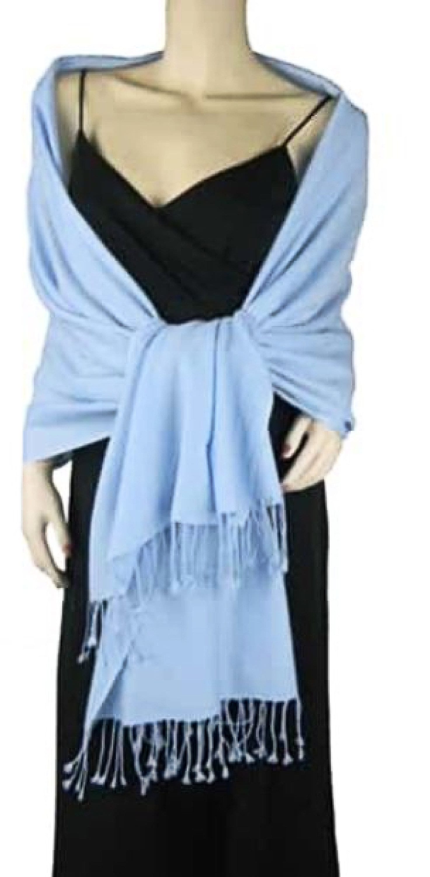 Baby Blue Pashmina Shawl, GPD Baby Blue Shawl, Blue Pashmina Scarf - Main Image