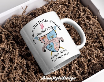 Gamma Phi Delta Sorority Founder's Day Mug, Gamma Phi Delta Sorority Founder's Day Coffee Cup, Gamma Phi Delta Paraphernalia