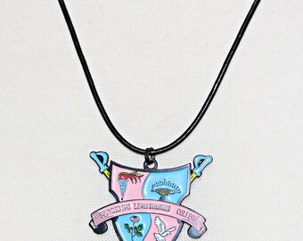 Gamma Phi Delta Sorority Pendant Necklace, Gamma Phi Delta Sorority Shield Pendant on Leather, GPD Shield Pendant, GPD Paraphernalia