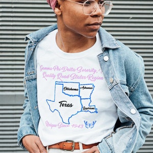 Gamma Phi Delta Sorority Quad States Region T-Shirt, Quad States Region T-Shirt, GPD Quad States Shirt