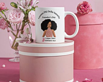 Gamma Phi Delta Sorority Founder's Day Mug, Gamma Phi Delta Sorority Coffee Cup