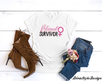 Breast Cancer Survivor T-Shirt, Blessed Survivor T-Shirt