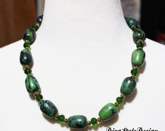 Chrysocolla Green Turquoise Statement Necklace