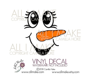 Snowman Face 4 | Vinyl Face | Glass Block Vinyl | Vinyl | Craft Vinyl Face | Snowman Vinyl Face | DIY Vinyl | Snowman | Snowman Jar