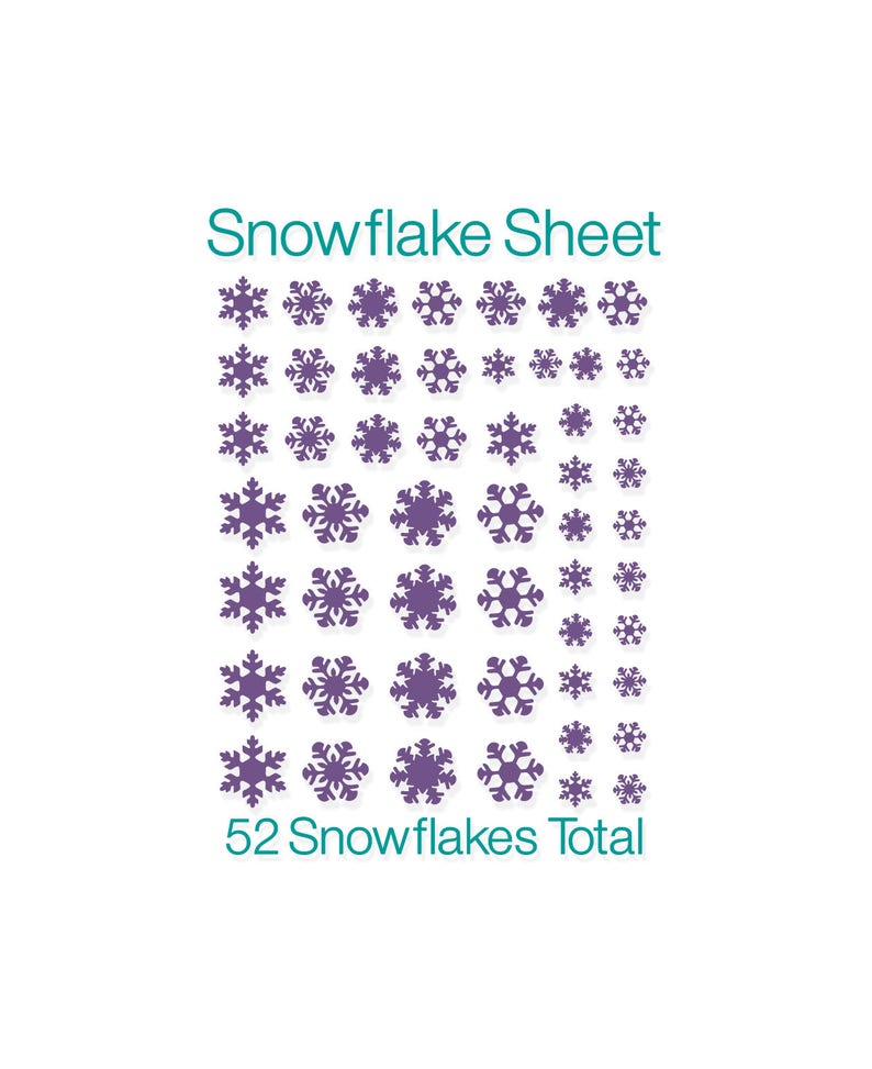 Snowflake Snowflake Sticker Sheet Snowflake Decal Snowflake Sheet Snowflake Vinyl Decal Christmas Decal DIY Snowflake Vinyl image 1