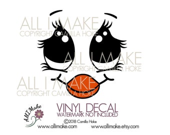 Chick Girl Face | Vinyl Face | Glass Block Vinyl | Vinyl | Craft Vinyl Face | Chick Vinyl Face | DIY Vinyl | Chick Jar Vinyl