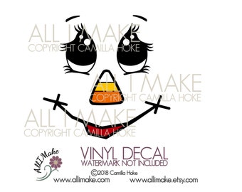 Scarecrow Face 12 | Vinyl Face | Glass Block Vinyl | Vinyl | Craft Vinyl Face | Scarecrow Vinyl Face | DIY Vinyl | Scarecrow | Scarecrow Jar