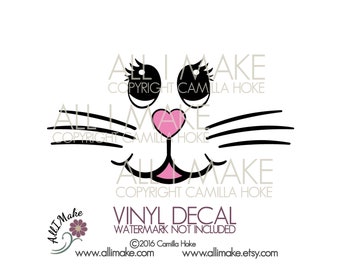 Bunny Face 6 No Ears | Vinyl Face | Glass Block Vinyl | Easter Vinyl | Craft Vinyl Face | Bunny Vinyl Face | Easter | DIY Vinyl