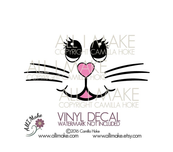 Bunny Face 6 No Ears | Vinyl Face | Glass Block Vinyl | Easter Vinyl | Craft Vinyl Face | Bunny Vinyl Face | Easter | DIY Vinyl