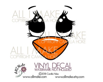 Penguin Girl Face | Vinyl Face | Glass Block Vinyl | Vinyl | Craft Vinyl Face | Penguin Vinyl Face | DIY Vinyl | Penguin Jar