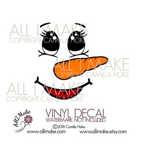 Snowman Face 10 | Vinyl Face | Glass Block Vinyl | Vinyl | Craft Vinyl Face | Snowman Vinyl Face | DIY Vinyl | Snowman | Snowman Jar