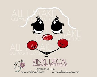 Gingerbread Girl Face | Vinyl Face | Glass Block Vinyl | Vinyl | Craft Vinyl Face | Gingerbread Vinyl Face | DIY Vinyl | Gingerbread Jar
