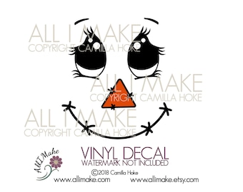 Scarecrow Face 11 | Vinyl Face | Glass Block Vinyl | Vinyl | Craft Vinyl Face | Scarecrow Vinyl Face | DIY Vinyl | Scarecrow | Scarecrow Jar