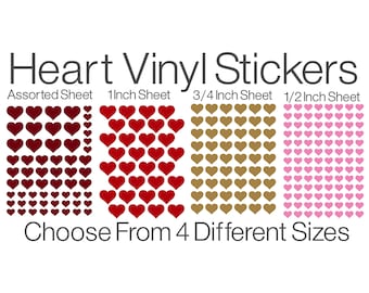Heart Sticker Sheet | Heart Vinyl Sticker | Heart Stickers | Vinyl Heart Sheet | Heart Decal | Vinyl Heart Sheet | Vinyl Heart | Hearts