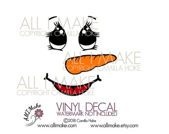 Snowman Face 5 | Vinyl Face | Glass Block Vinyl | Vinyl | Craft Vinyl Face | Snowman Vinyl Face | DIY Vinyl | Snowman | Snowman Jar