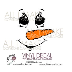 Snowman Face 12 Vinyl Face Glass Block Vinyl Vinyl Craft Vinyl Face Snowman Vinyl Face DIY Vinyl Snowman Snowman Jar image 1