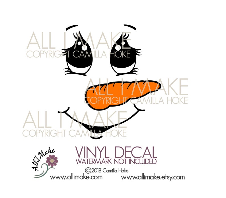 Snowman Face 12 Vinyl Face Glass Block Vinyl Vinyl Craft Vinyl Face Snowman Vinyl Face DIY Vinyl Snowman Snowman Jar image 1