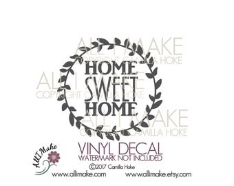 Home Sweet Home | Charger Plate Decal | Glass Block Decal | Vinyl Decal | DIY Decal | Vine Decal | Glass Block | Charger Plate | Decal