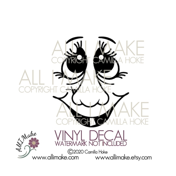 Witch #1 | Witch Face | Face Decal | Vinyl Face | Halloween Decal | Fall Decal | Face For Wine Bottle | Face for Glass Block