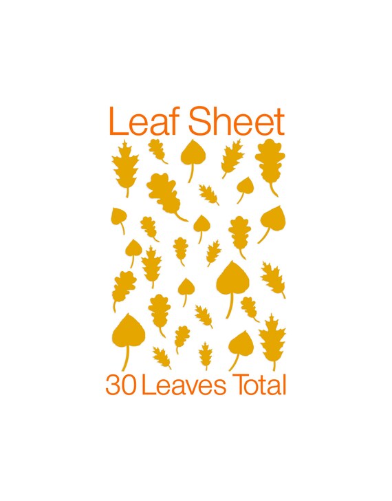 leaves leaves sticker sheet leaves decal leaves sheet etsy