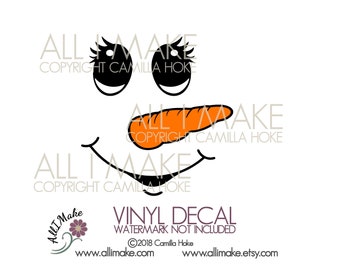 Snowman Face 9 | Vinyl Face | Glass Block Vinyl | Vinyl | Craft Vinyl Face | Snowman Vinyl Face | DIY Vinyl | Snowman | Snowman Jar