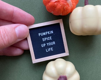 Dollhouse Miniature Festive Fall Pumpkin Spice Letterboard