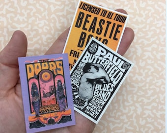 Dollhouse Miniature Vintage Concert Poster Set