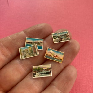 Ensemble de cartes postales vintage miniatures maison de poupée