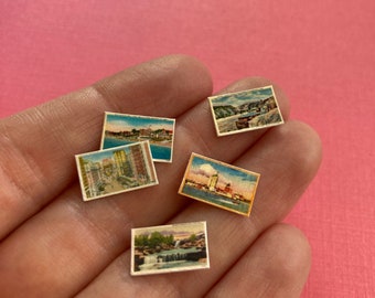 Dollhouse Miniature Vintage Postcard Set