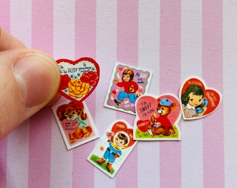 Dollhouse Miniature Vintage Valentine’s Day Cards Set