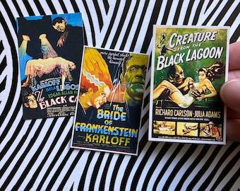Miniature Dollhouse Horror Movie Poster Print Set