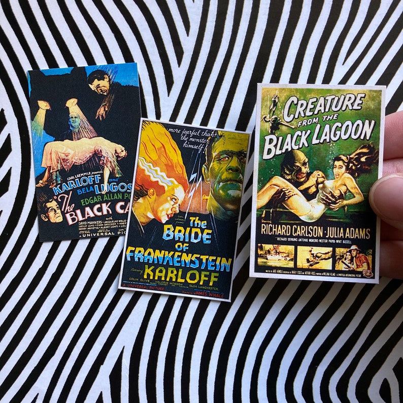 Miniature Dollhouse Horror Movie Poster Print Set Etsy Canada