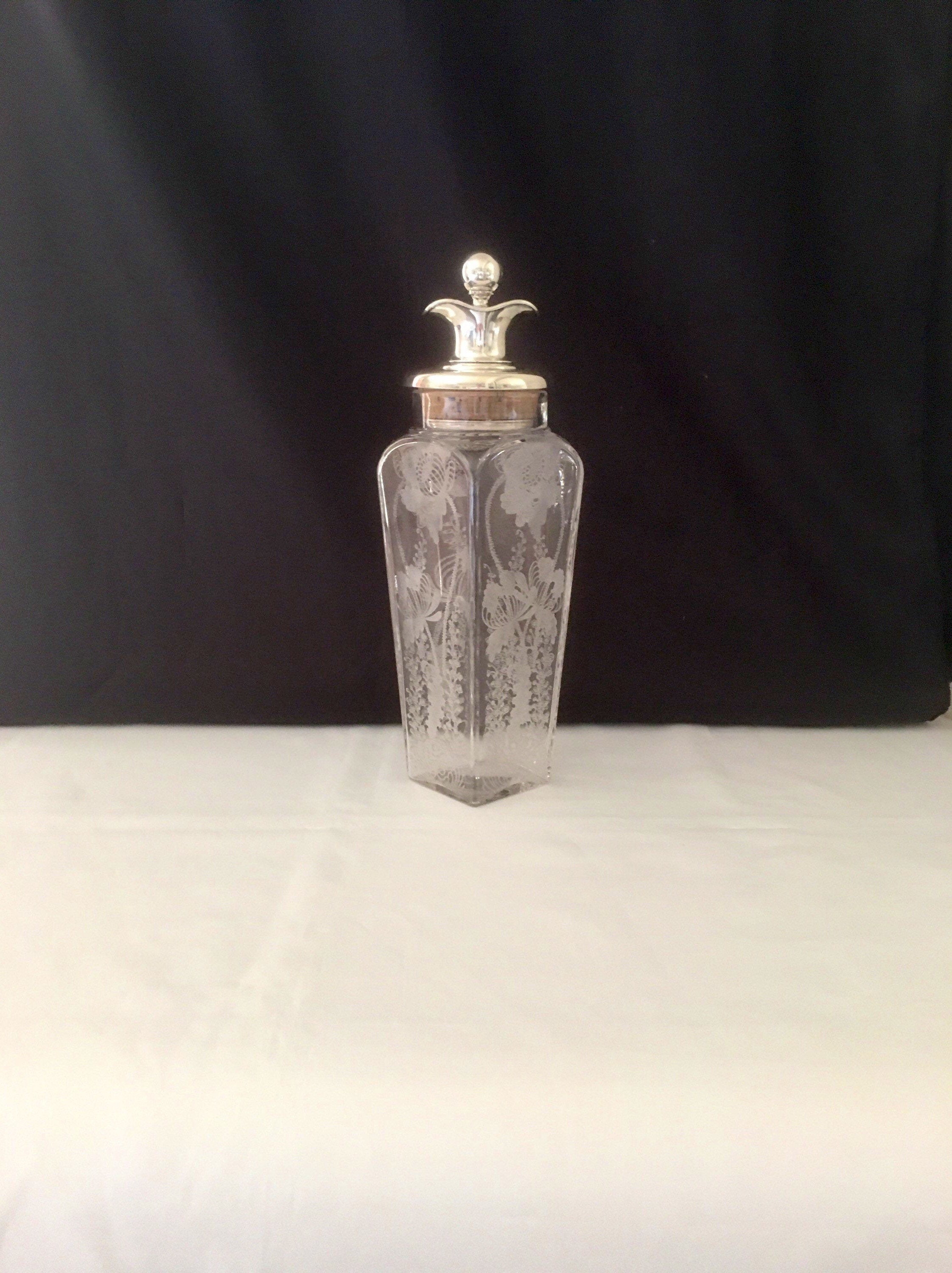 Cambridge Glass Cocktail Shaker Etched Gloria