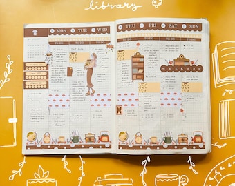 Cottage Core Hobonichi Cousin Weekly Sticker Kit: Matte Vinyl