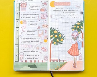 Plannerstickers lentebloesem: Hobonichi Weeks Kit