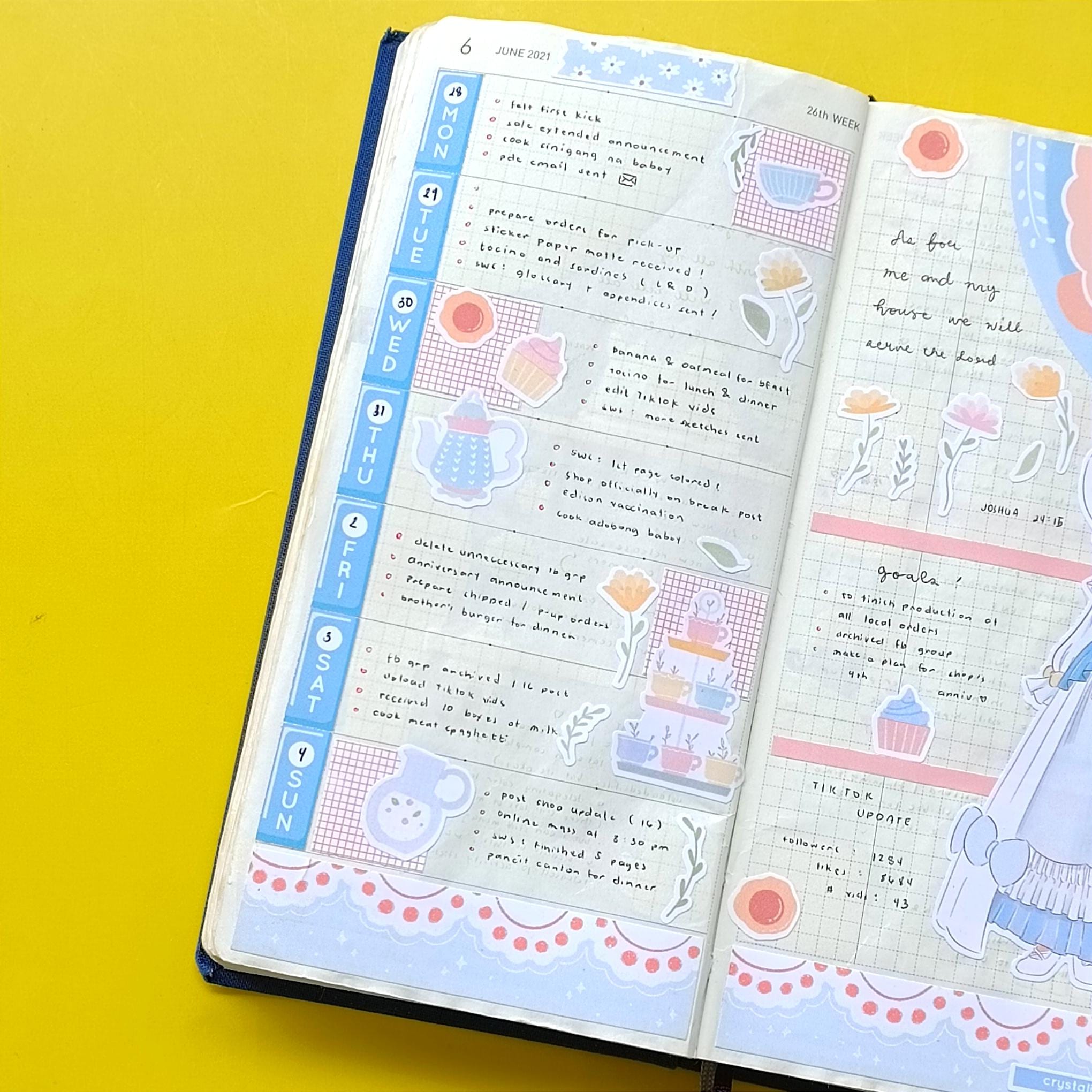 Butterfly Tea Party Stickers: Hobonichi Weeks Planner Kit - Etsy