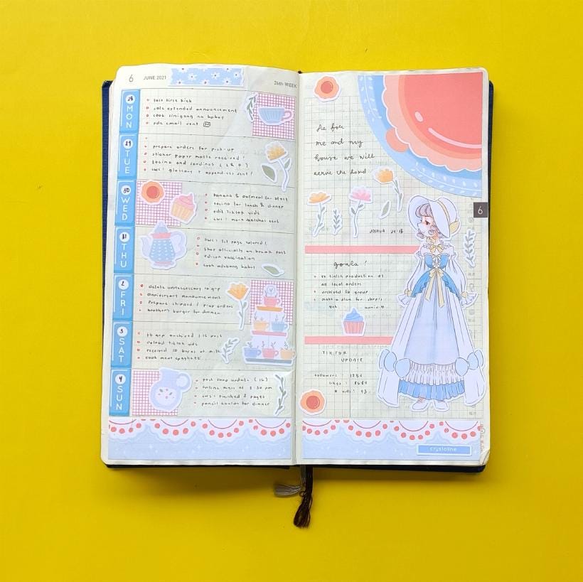 Butterfly Tea Party Stickers: Hobonichi Weeks Planner Kit - Etsy