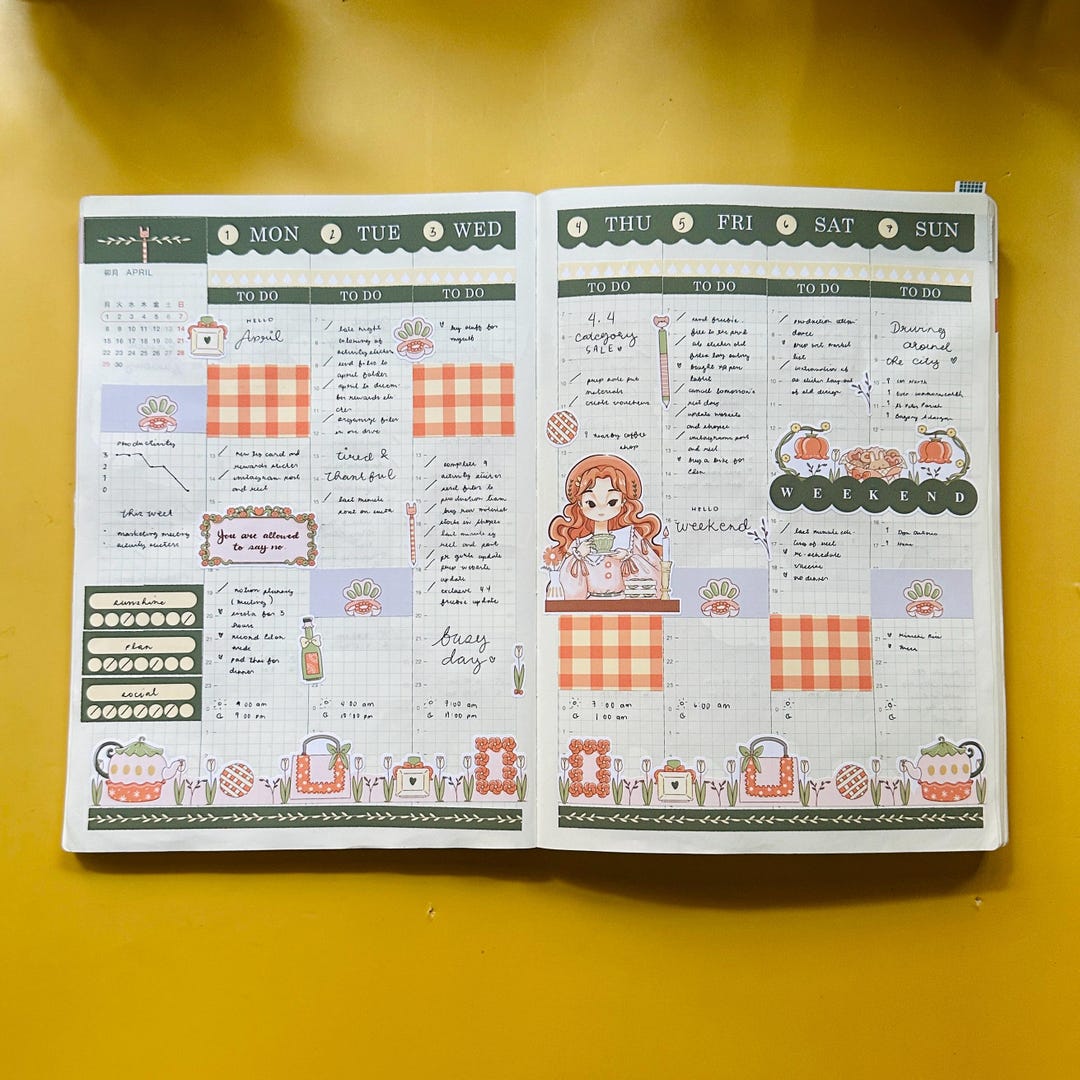 Tea Party | Alone Time | Hobonichi Cousin Weekly Kit | Hcwk071 - Etsy